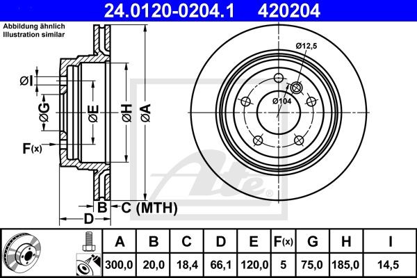 BMW 1(E87) 3(E90) X1(E84) 24.0120-0204.1 ATE