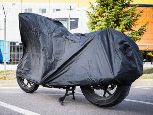 Чехол-тент на мотоцикл защитный L (250х100х120см), люверс под замок, черный (ADM ADMC012 AIRLINE