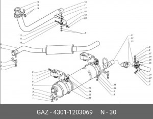 Хомут Г-3302 крепления глушителя (ГАЗ) 4301-1203069 GAZ GAZ