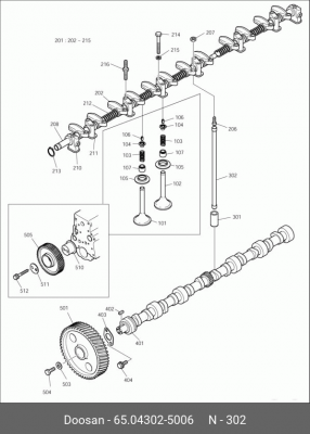 65.04302-5006 Штанга толкателя DB58 65043025006 DOOSAN
