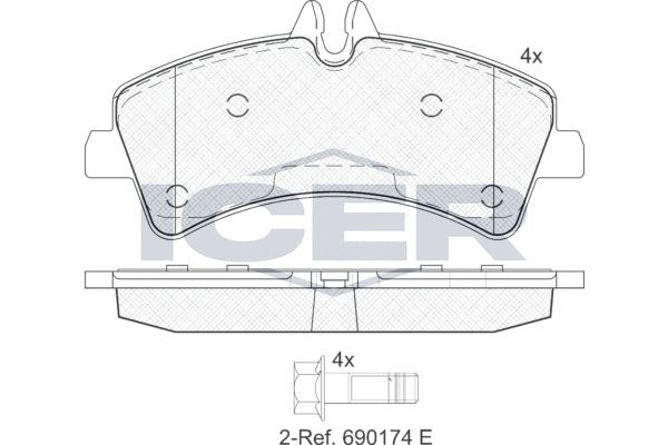 141849 колодки дисковые задние!\ MB Sprinter 509CDi-518CDi, VW Crafter 50 2.5TDi 141849 ICER