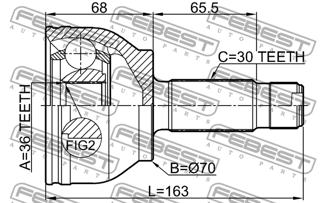 ШРУС наружный к-кт! 6393500710\ MB Vito W639 2.2CDi 03> 1610-W639R FEBEST