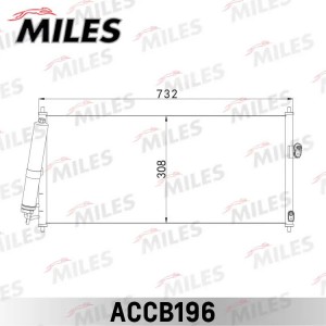 Радиатор кондиционера (паяный) NISSAN ALMERA N16/PRIMERA P12 2000- 1.5/1.8/1.9D  ACCB196 MILES