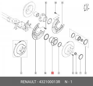 ступица! задняя\ Renault Master III 432100013R RENAULT
