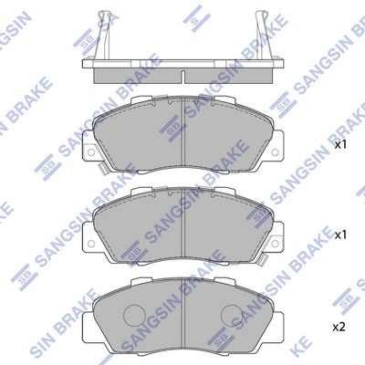 Колодки тормозные HONDA Accord (91-98),CR-V (95-02) передние (4шт.) SANGSIN SP1076F SANGSIN