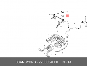Кольцо уплотнительное SSANGYONG Actyon (10-) (D20,G20) насоса топливного OE 2233034000 SSANG YONG