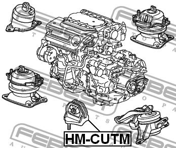 подушка коробки скоростей \ACURA, HONDA ACCORD IX 2.4 14>, RDX 3.5 AWD 12>15 HM-CUTM FEBEST