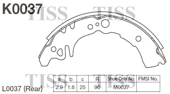 Колодки тормозные барабанные K0037 K0037 MK KASHIYAMA