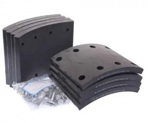 Накладка тормозной колодки МАЗ сверленая расточен. комплект 8шт. с заклепками ME 350-33-003 MEGA POWER