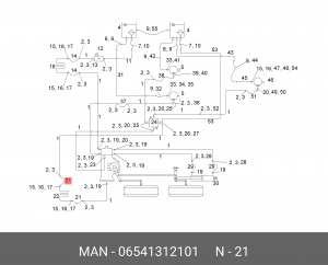 06.54131-2101 Шлангопровод 1ST-12DDX300-ZSK-MAN183-B1 06541312101 MAN