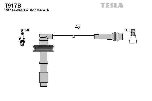 к-кт проводов!\ Renault Laguna, Volvo S40 1.6-2.0i 95-04 T917B TESLA