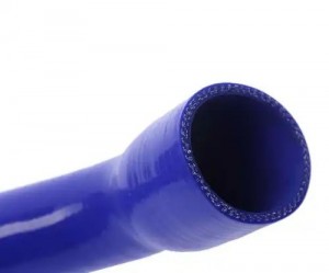 Патрубок ГАЗ-3309 дв.ЯМЗ-53442 радиатора верхний синий силикон MEGAPOWER 13016037 MEGA POWER