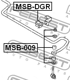 втулка тяги стабилизатора заднего к-кт!\ Mitsubishi Carisma all 99> MSB-009 FEBEST