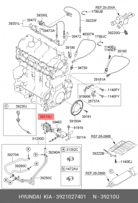 Датчик кислорода HYUNDAI HD65,78,120 дв.D4GA,D6GA OE 3921027401 HYUNDAI KIA