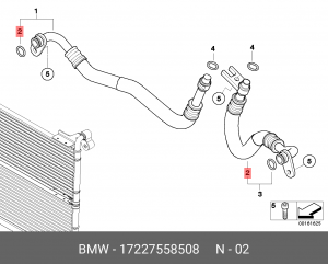 кольцо уплотнительное! маслопровода\ BMW E60/E61/E63/E64 17 22 7 558 508 BMW