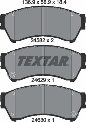Колодки тормозные MAZDA 6 (GH) (08-) (1.8/2.0/2.5) передние (4шт.) TEXTAR 2458202 TEXTAR