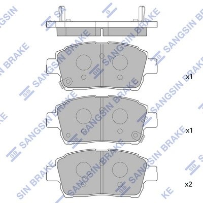 Колодки тормозные TOYOTA COROLLA/PRIUS/YARIS 1.0-1.6 99- передние SP1232 SP1232 SANGSIN