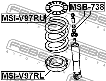 Втулка амортизатора MITSUBISHI PAJERO/MONTEROLONG V77W 2000.02-2006.12 MSB-738 MSB-738 FEBEST
