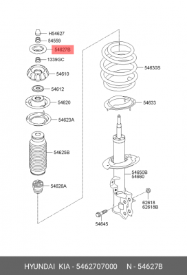 Крышка чашки переднего амортизатора 54627-07000 5462707000 HYUNDAI KIA