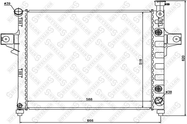 радиатор системы охлаждения! АКПП\ Jeep Cherokee/ Grand Cherokee 4.7i 01> 10-25635-SX STELLOX