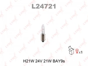 Лампа накаливания [H21W 24V 21W BAY9S] L24721 LYNXAUTO