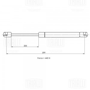 Упор газовый (амортизатор) Ford Fiesta (01-) 5 двер.  (крышки багажника) (GS 100 GS1004 TRIALLI