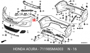 71198SMA003 SPACER L,FR BPR S 71198SMA003 HONDA