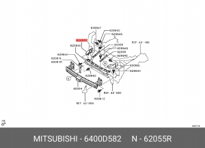 Кронштейн бампера MITSUBISHI Outlander (12-) усилителя переднего правый OE 6400D582 MITSUBISHI