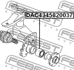 Подшипник ступицы передний VW PASSAT (3B) DAC4345820037 DAC4345820037 FEBEST