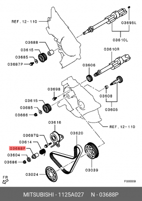 ПРОСТАВКА ПРИВОДА БАЛАНСИР.РЕМНЯ 1125A027 1125A027 MITSUBISHI