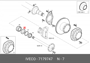 кольцо ступицы!(м) дистанционное\Iveco Cursor/Stralis 7179747 IVECO