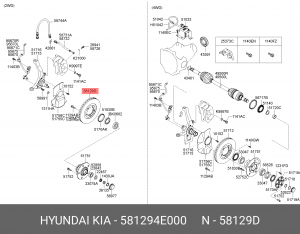 Диск тормозной KIA Bongo 3 (06-) (2.9-J3) (2WD) передний (1шт.) OE 581294E000 HYUNDAI KIA