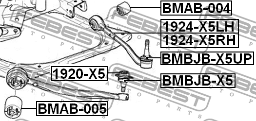 Рычаг подвески 1924-X5RH 1924-X5RH FEBEST