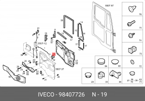 сердцевина замка двери! LH\Iveco 98407726 IVECO