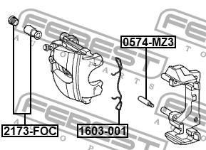 Пружина прижимная тормозных колодок MERCEDES BENZ E CLASS W211 1603-001 1603-001 FEBEST