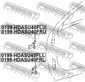ПЕТЛЯ ПЕРЕДНЕЙ ПРАВОЙ ДВЕРИ ВЕРХНЯЯ подходит для TOYOTA MARK 2 GX10#,JZX10#,LX10 0199-HDASU40FRU FEBEST