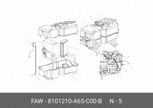 Радиатор отопителя FAW J6 OE 8101210A65C00B FAW