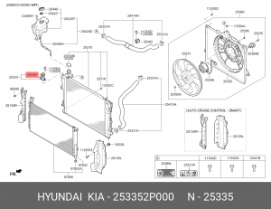Втулка HYUNDAI Tucson (15-) радиатора верхняя OE 253352P000 HYUNDAI KIA