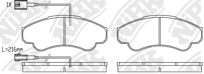 Колодки тормозные PEUGEOT Boxer (01-) CITROEN Jumper (02-) передние (4шт.) NIBK PN0220W NIBK