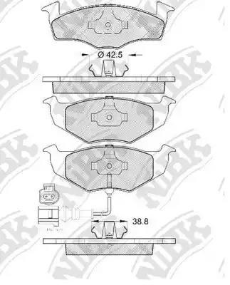 Колодки тормозные SKODA Fabia (-14) задние (4шт.) NIBK PN0113W NIBK
