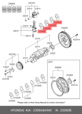 Вкладыши шатунные 23060-4A940 230604A940 HYUNDAI KIA