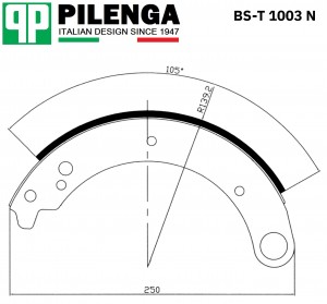 Колодки тормозные барабанные 2 длинные+2 короткие ГАЗ 2410, 3110 BS-T1003N BST1003N PILENGA