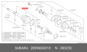 ПЫЛЬНИК ШРУСА ПЕРЕДНЕГО ВНЕШНЕГО 28396-SG010 28396SG010 SUBARU