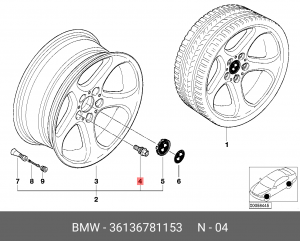 колесный болт!M14x1.5/SW17MM\BMW 7' E67, Phantom Coupe, Series II, Drophead, RR1 36 13 6 781 153 BMW
