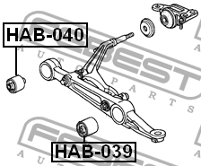 Сайлентблок HONDA Civic (87-00) рычага переднего нижнего FEBEST HAB-040 FEBEST