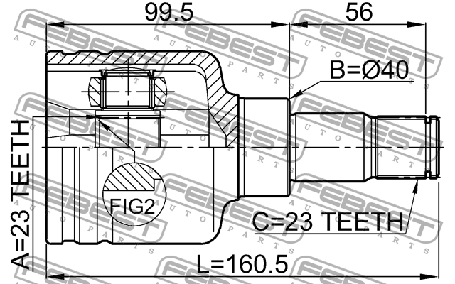 ШРУС внутренний левый FORD FOCUS II CB4 2008­2011 2111-CB316LH 2111-CB316LH FEBEST