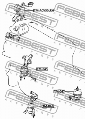 Опора двигателя левая TOYOTA CAMRY ACV3#/MCV3# 2001-2006 TM-047 TM-047 FEBEST
