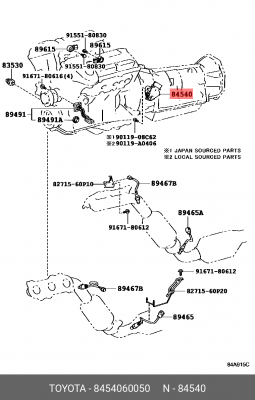 датчик положения селектора АКПП!\ Toyota Fortuner/Hiace, Lexus GX400/GX460/LX570 84540-60050 TOYOTA
