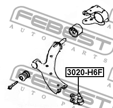 Опора шаровая GREAT WALL Hover H6 FEBEST 3020-H6F FEBEST