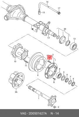 болт колесный! задний M14x1.5x64/57/26 -10.9 \Omn MB 2xx-6xx/812 2D0 501 627 A VAG